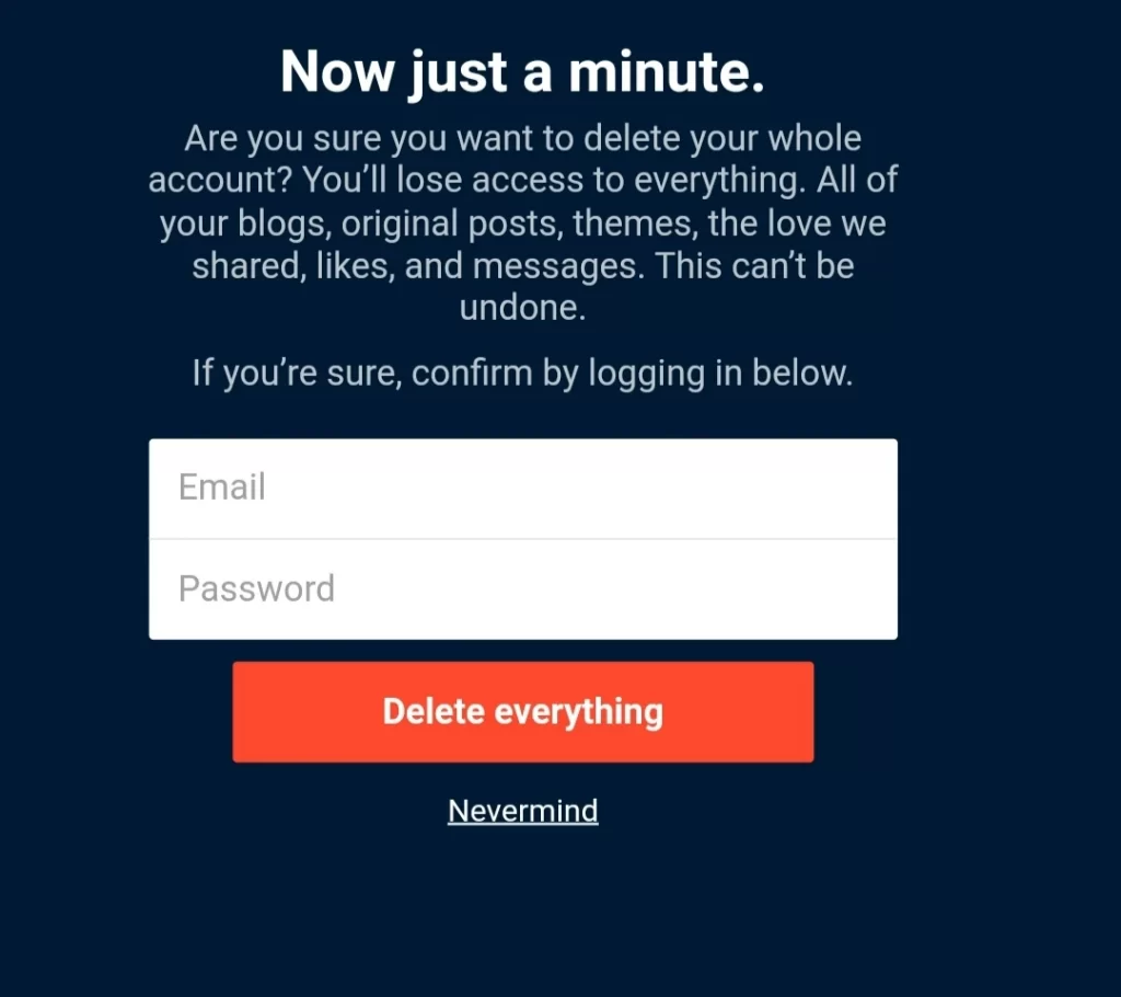 How to Delete Tumblr Account on mobile