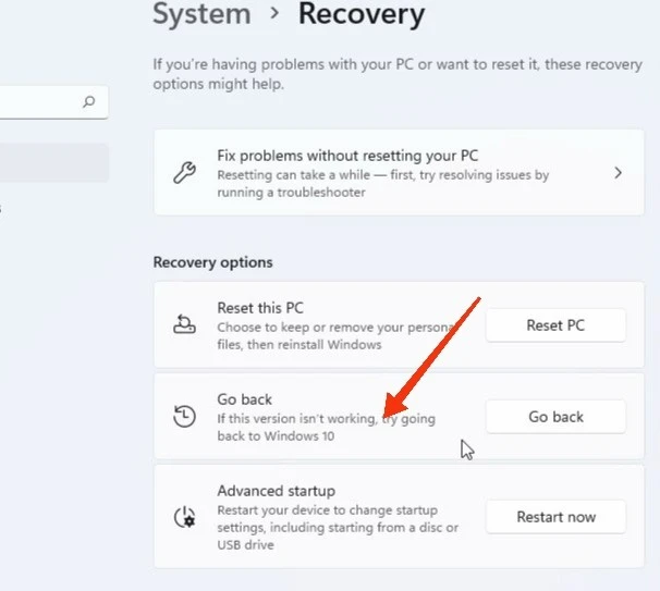 How to Downgrade from Windows 11 to Windows 10 - recovery